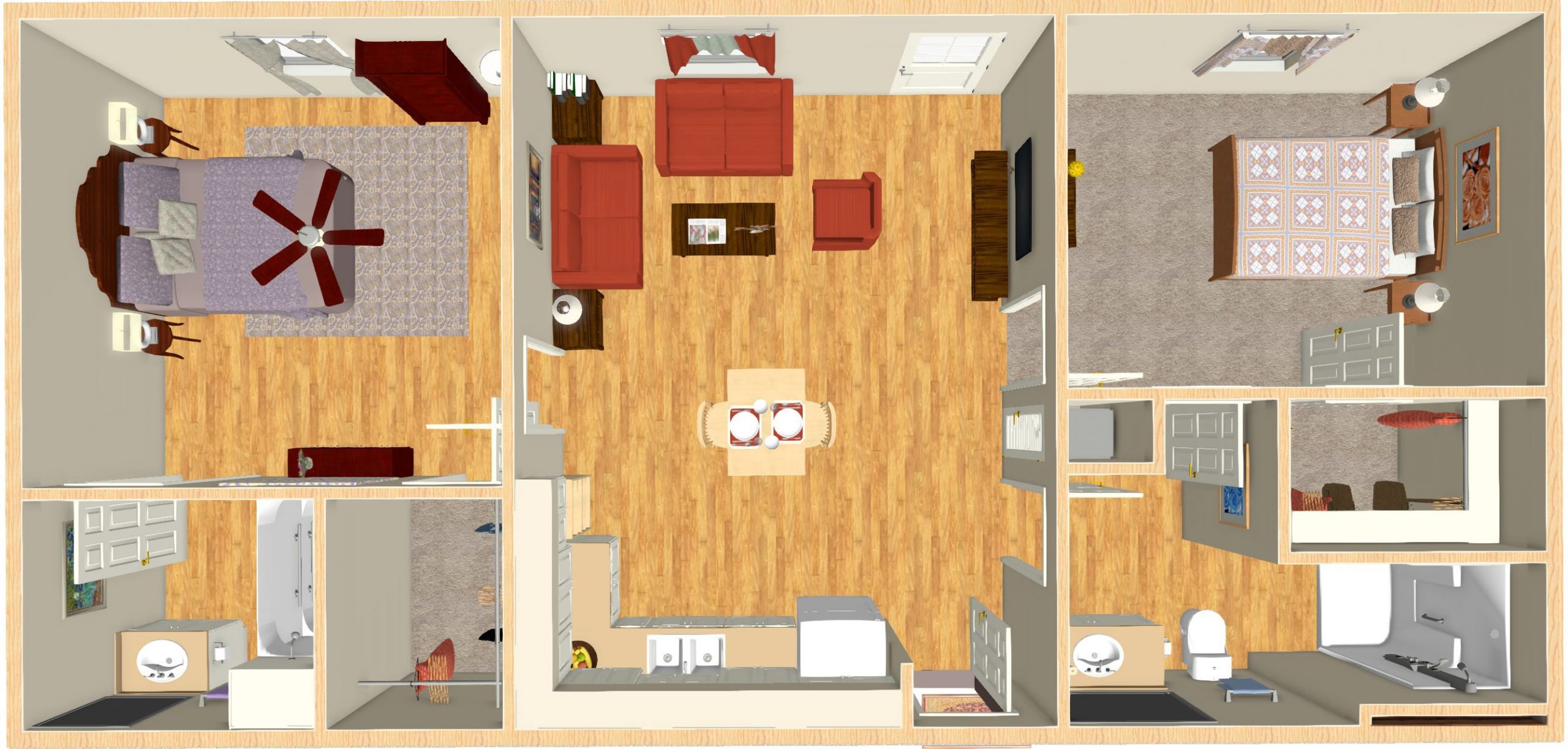 Magnolia Floor Plan - 2 bedrooms, 2 baths